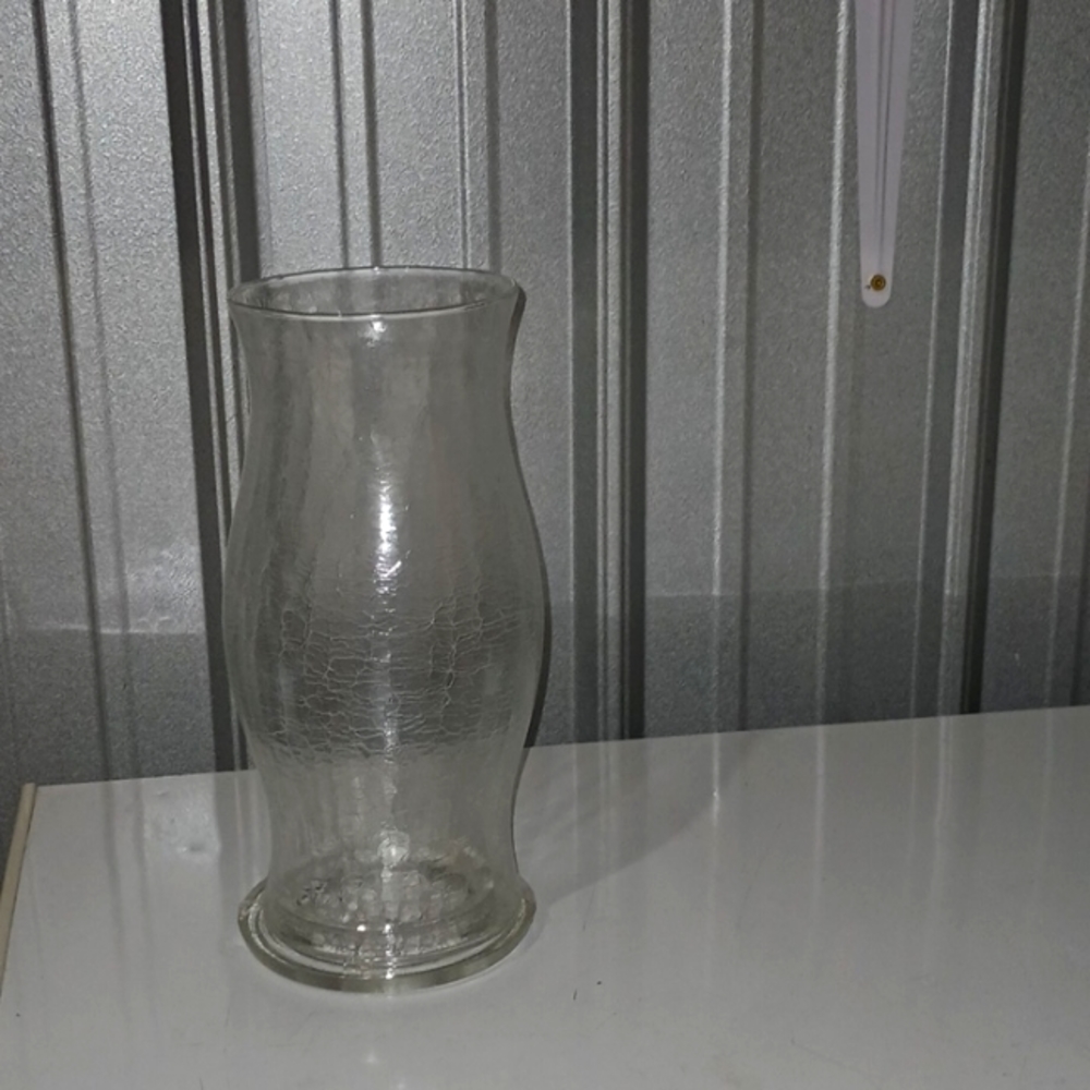 Illuminations hand crafted glassware crackled look candle holder ( candle not )